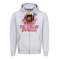 Birthday Princess With Afro Girl Zipper Hoodie | Teevron