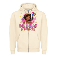 Sandshell birthday princess with afro girl Zipper Hoodie - NancyCooperArtShop