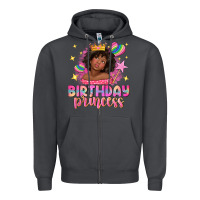Smoke birthday princess with afro girl Zipper Hoodie - NancyCooperArtShop