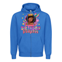 True Royal birthday princess with afro girl Zipper Hoodie - NancyCooperArtShop