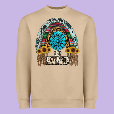 Western Rainbow  Be Kind Heavyweight Sweatshirt Designed By Ranaportraitstore