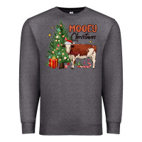 Charcoal Heather mooey christmas Premium Sweatshirt - MaliasSmallBusiness