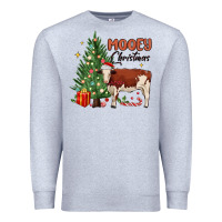Heather Grey mooey christmas Premium Sweatshirt - MaliasSmallBusiness