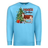 Ocean Blue mooey christmas Premium Sweatshirt - MaliasSmallBusiness