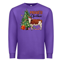 Purple mooey christmas Premium Sweatshirt - MaliasSmallBusiness