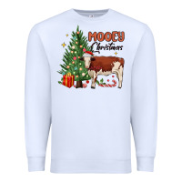 White mooey christmas Premium Sweatshirt - MaliasSmallBusiness