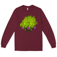 Burgundy halloween patch Long Sleeve Tee - BundleAndBundleShop