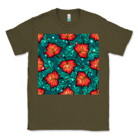 Army Green fall leaves seamless pattern Classic Tee - BundleAndBundleShop