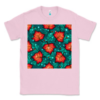 Bubblegum Pink fall leaves seamless pattern Classic Tee - BundleAndBundleShop