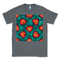 Charcoal Heather fall leaves seamless pattern Classic Tee - BundleAndBundleShop