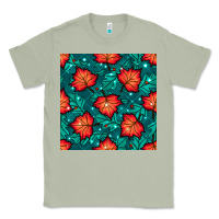 Matcha fall leaves seamless pattern Classic Tee - BundleAndBundleShop