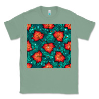 Sage fall leaves seamless pattern Classic Tee - BundleAndBundleShop