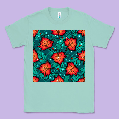 Fall Leaves Seamless Pattern Classic Tee Designed By Bundleandbundleshop