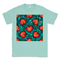 Seafoam fall leaves seamless pattern Classic Tee - BundleAndBundleShop