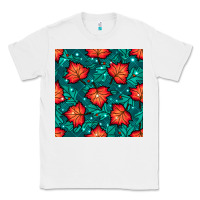 White fall leaves seamless pattern Classic Tee - BundleAndBundleShop