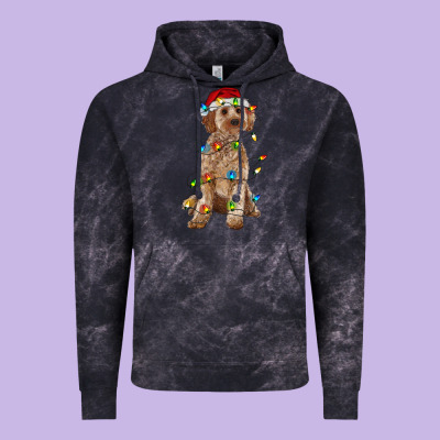 Cockapoo With Christmas Lights Vintage Hoodie Designed By Ranaportraitstore
