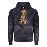 Cloud Black cockapoo with christmas lights Vintage Hoodie - RanaPortraitStore