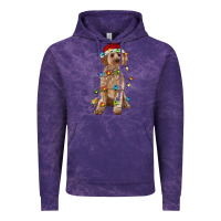 Cloud Purple cockapoo with christmas lights Vintage Hoodie - RanaPortraitStore