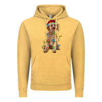 Vintage Mustard cockapoo with christmas lights Vintage Hoodie - RanaPortraitStore