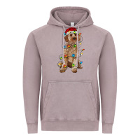 Vintage Zinc cockapoo with christmas lights Vintage Hoodie - RanaPortraitStore