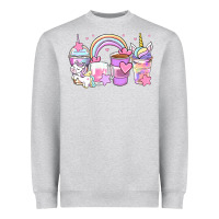 Heather Grey unicorn coffee cups Heavyweight Sweatshirt - Zillion Design Studio
