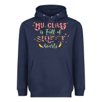 Navy my class is full of sweet hearts Heavyweight Hoodie - MaliasSmallBusiness