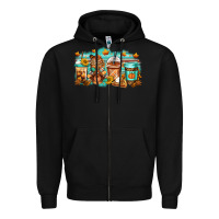 Black thanksgiving coffee Zipper Hoodie - Jasminsmagicworld