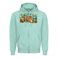 Seafoam thanksgiving coffee Zipper Hoodie - Jasminsmagicworld