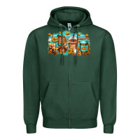 Sports Green thanksgiving coffee Zipper Hoodie - Jasminsmagicworld