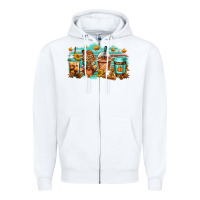 White thanksgiving coffee Zipper Hoodie - Jasminsmagicworld