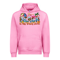 Fuchsia Pink the beach is my happy place Urban Hoodie - NancyCooperArtShop