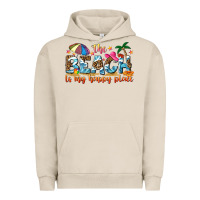 Pigment French Oak the beach is my happy place Urban Hoodie - NancyCooperArtShop