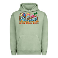 Pigment Oil Green the beach is my happy place Urban Hoodie - NancyCooperArtShop