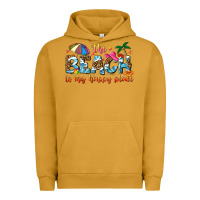 Pigment Peanut Butter the beach is my happy place Urban Hoodie - NancyCooperArtShop