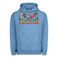 Pigment Pebble Blue the beach is my happy place Urban Hoodie - NancyCooperArtShop