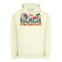 Pigment Pistachio the beach is my happy place Urban Hoodie - NancyCooperArtShop