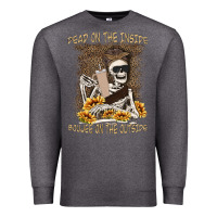 Charcoal Heather dead inside boujee outside Premium Sweatshirt - MaliasSmallBusiness