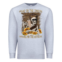 Heather Grey dead inside boujee outside Premium Sweatshirt - MaliasSmallBusiness