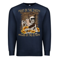 Navy dead inside boujee outside Premium Sweatshirt - MaliasSmallBusiness