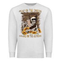 Oatmeal Heather dead inside boujee outside Premium Sweatshirt - MaliasSmallBusiness