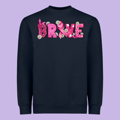 Breast Cancer Brave Heavyweight Sweatshirt Designed By Texasbilliewilder