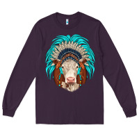 Plum hereford indian headdress Long Sleeve Tee - JahusDesignShop