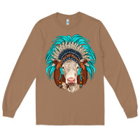 Toasted Coconut hereford indian headdress Long Sleeve Tee - JahusDesignShop