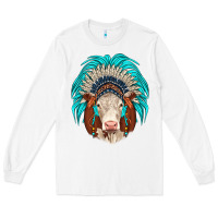 White hereford indian headdress Long Sleeve Tee - JahusDesignShop