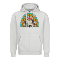 Dove Grey scottish white calf  rainbow Zipper Hoodie - BarkalooDesign