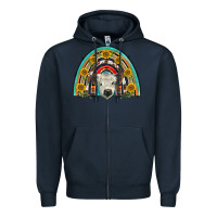 Navy scottish white calf  rainbow Zipper Hoodie - BarkalooDesign