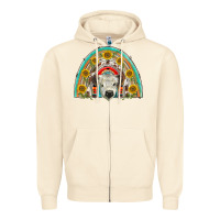 Sandshell scottish white calf  rainbow Zipper Hoodie - BarkalooDesign