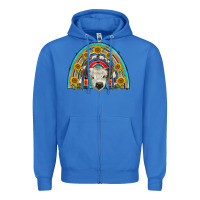 True Royal scottish white calf  rainbow Zipper Hoodie - BarkalooDesign