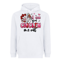 White i see you chicken out Heavyweight Hoodie - MaliasSmallBusiness