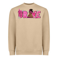 Mushroom Breast Cancer Brave with Afro Woman Heavyweight Sweatshirt - texasbilliewilder